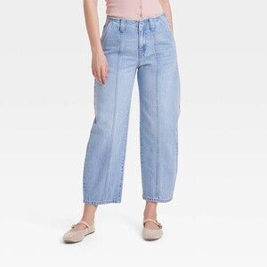 Universal Thread Mid-Rise Barrel Leg Ankle Jeans Blue Denim Women’s size 10 NWT